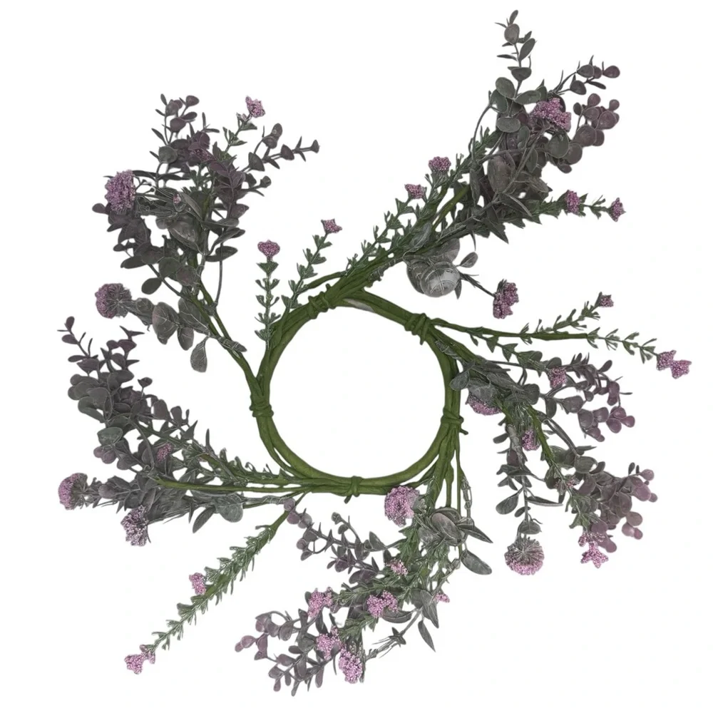 Floral Wreath with Purple and Green Accents- 5”